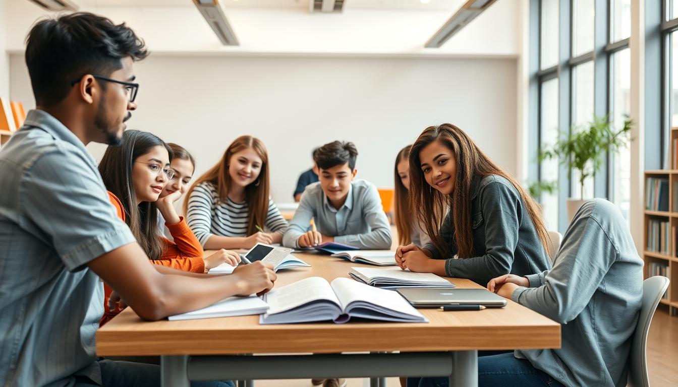 Student preparing for exams with study materials